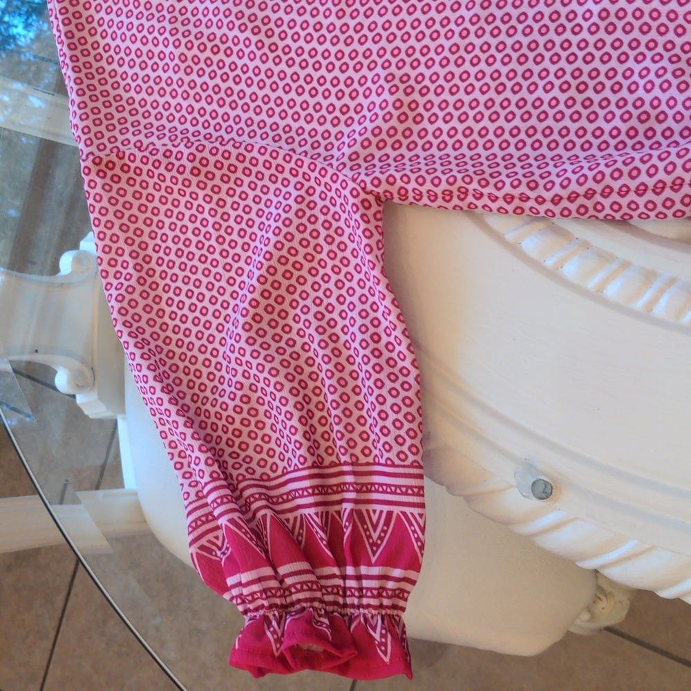 CEZELE  Pink Geometric Bohemian Summer Midi Dress Small - Picture 11 of 17